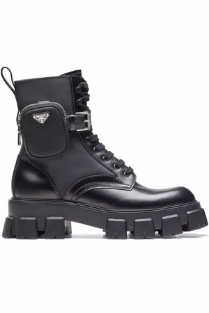 Prada Monolith ankelboots med pouch