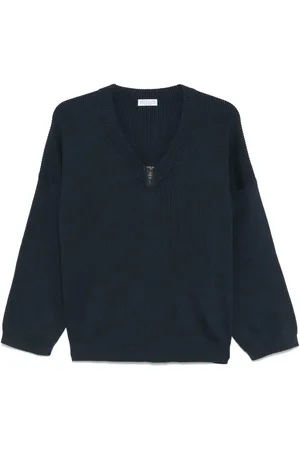 Brunello Cucinelli Monili ribbad tröja med detalj