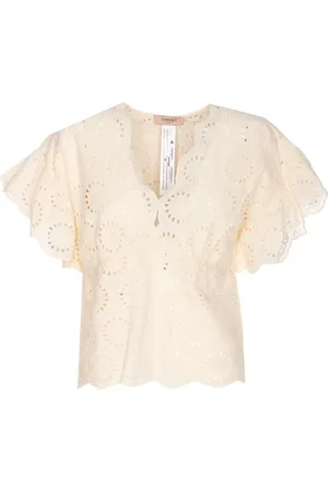 Twin-Set Blus med engelsk brodyr