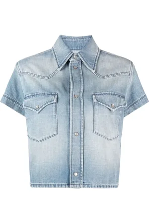 Saint Laurent Kortärmad jeansskjorta