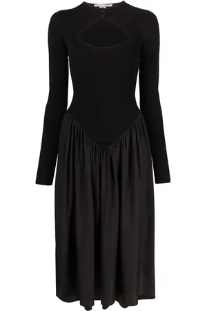 Stella McCartney Långärmad midiklänning med panel