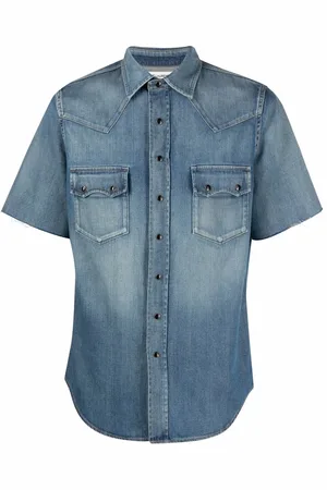 Saint Laurent Kortärmad jeansskjorta