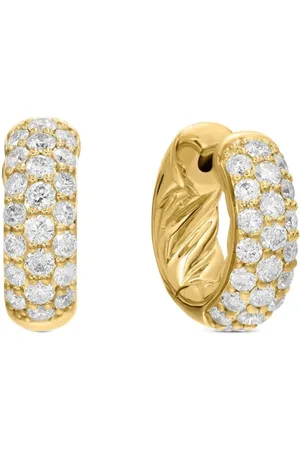 David Yurman DY Mercer Micro hoop i 18K gult guld med diamant (13,5 mm)