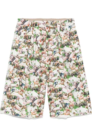 BLESS Plisserade shorts med gristryck