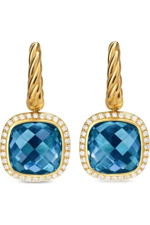 David Yurman Albion diamantörhängen i 18K gult guld med topas