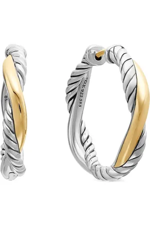 David Yurman Petite Infinity hoop i 14K gult guld och sterlingsilver (17,3 mm)