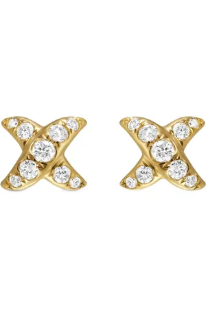 David Yurman Crossover X diamantörhängen i 18K gult guld (6 mm)
