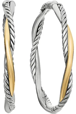 David Yurman Infinity örhängen i 14K gult guld och sterlingsilver (42 mm)