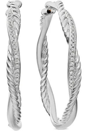 David Yurman Infinity diamanthoops i sterlingsilver (42 mm)