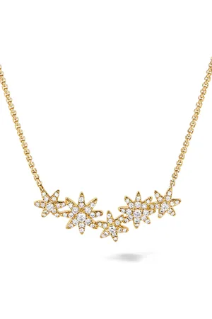 David Yurman Starburst Station diamanthalsband i 18K gult guld