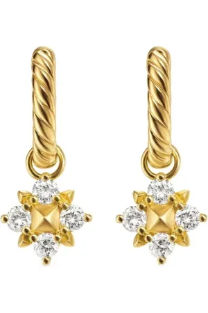 David Yurman Petite Modern Renaissance Pyramid diamantörhängen i 18K gult guld (18,8 mm)