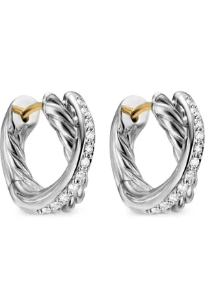 David Yurman Crossover diamantprydda hoop (12,4 mm)