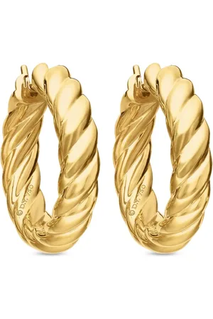 David Yurman Sculpted Cable hoops i 18K gult guld (25,4 mm)