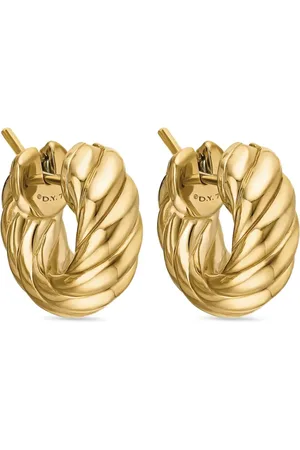 David Yurman Sculpted Cable hoops i 18K gult guld (14,4 mm)