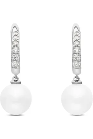 David Yurman Diamanthoops i sterlingsilver med pärla (15,6 mm)