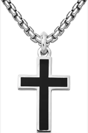 David Yurman Stone Cross onyxhänge i sterling silver (26 mm)