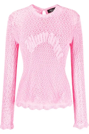 BLUMARINE Glesstickad topp med logotypdetalj