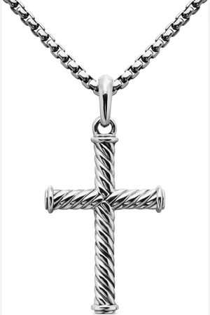 David Yurman Cable Cross hänge i sterlingsilver (35 mm)