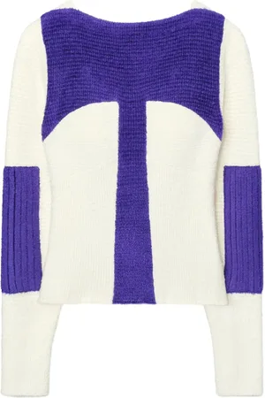 Tory Burch Ribbad tröja med färgblock