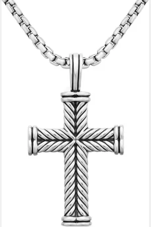 David Yurman Chevron Cross hänge i sterlingsilver (33,5 mm)