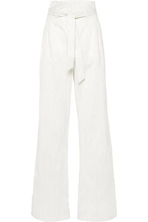 Max Mara Xero kritstrecksrandiga palazzobyxor