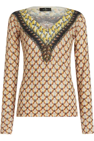 Etro Stickad blommig topp