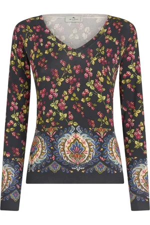 Etro Stickad blommig topp