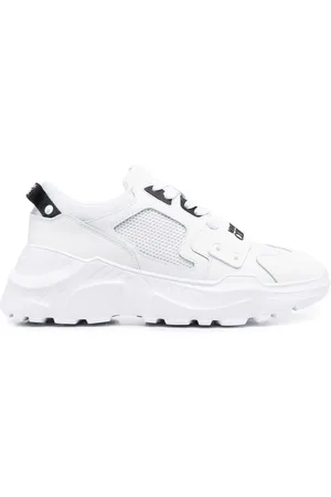 VERSACE Låga lädersneakers