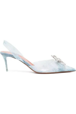 Amina Muaddi Rosie glittriga transparenta pumps 60 mm