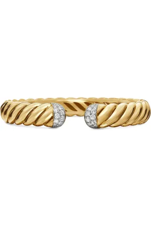David Yurman Sculpted Cable diamantarmband i 18K gult guld (10 mm)