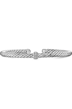David Yurman Cable Flex Station diamantarmband i sterlingsilver
