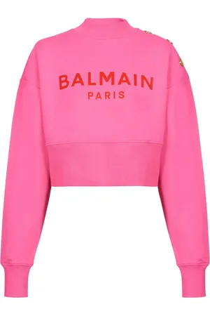 Balmain Kort sweatshirt med logotyp