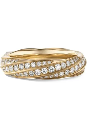 David Yurman återvunnet 18K guld Cable Edge diamantring (6 mm)