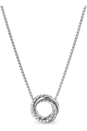 David Yurman Crossover diamanthalsband i sterlingsilver