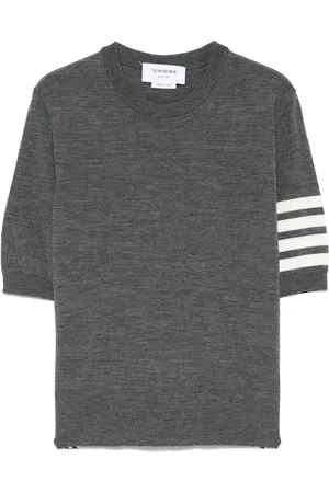 Thom Browne 4 Bar Stripes finstickad t