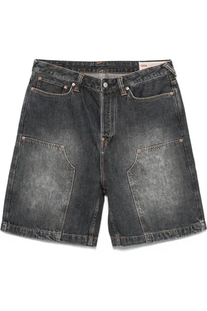 Evisu Jeansshorts med fiskmåstryck