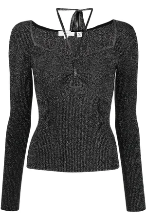 A.L.C. Stickad blus med metallisk finish