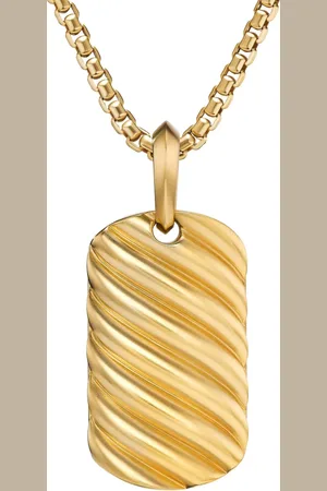 David Yurman Sculpted Cable Tag halsband i 18K gult guld