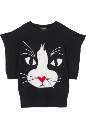 Marc Jacobs Intarsiastickad kashmirtröja med katt