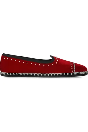 Giuseppe Zanotti Sammetsloafers med nitar