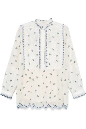 PÉRO Blus med blomsterbrodyr