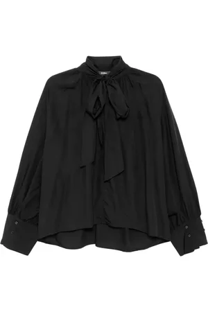 GOEN.J Draperad blus med knytning