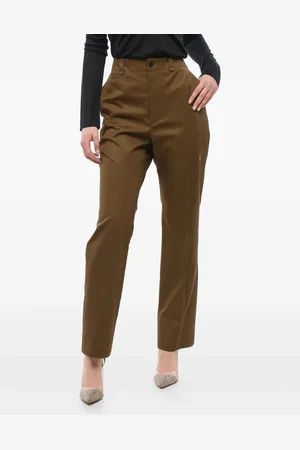Saint Laurent Raka byxor med plisserad detalj
