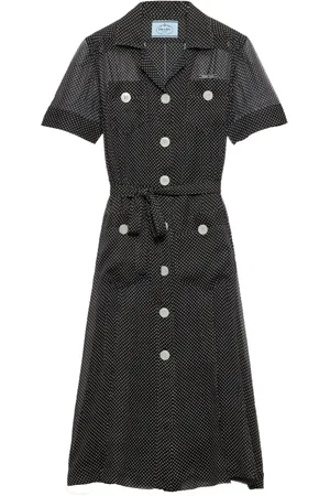 Prada Prickig skjortklänning