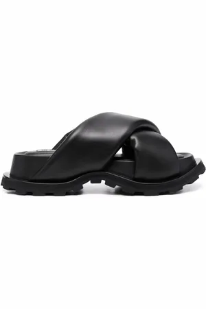 Jil Sander Grova lädersandaler med öppen tå