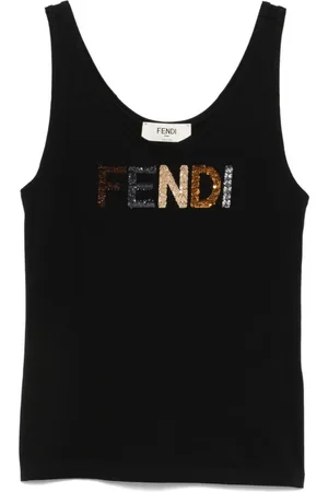 Fendi Linne med paljettlogotyp