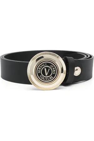 VERSACE Läderbälte med logotypspänne
