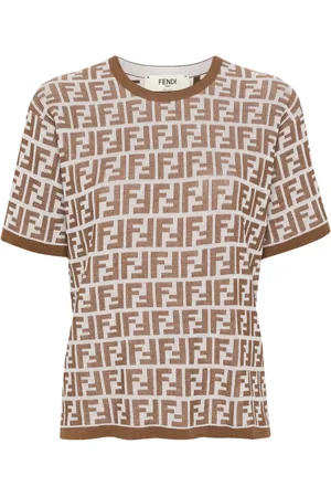 Fendi Logotypmönstrad ribbad t