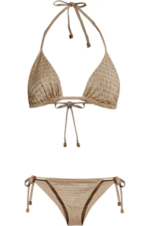 Balmain Triangelformad bikini med logotyp