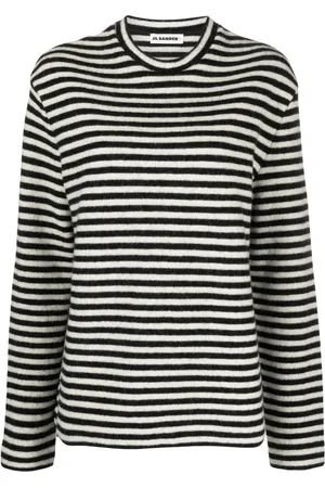 Jil Sander Randig tröja med logotypmärke